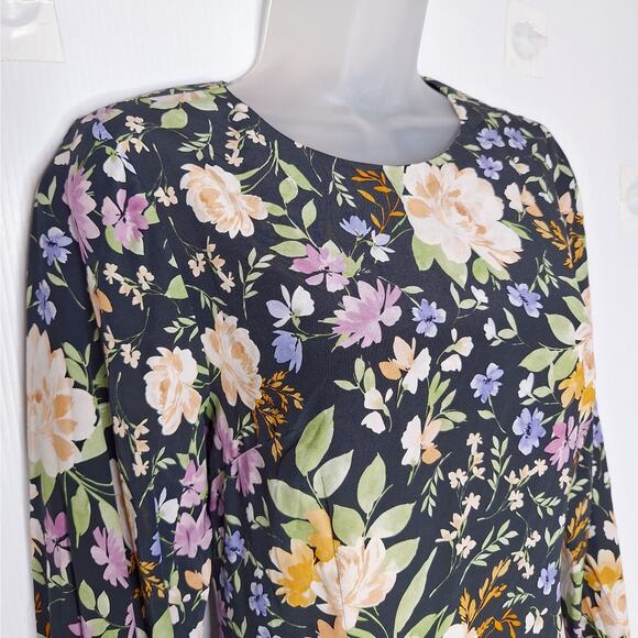 Yumi Kim Milano Maxi Dress Dark Black Floral Long Medium Open Back Boho Romantic - Picture 6 of 14